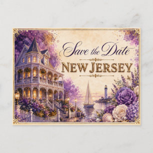 Elegant New Jersey Save the Date Wedding Invite Postcard