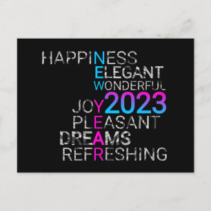 elegant new year 2023 quotes sayings holiday postcard
