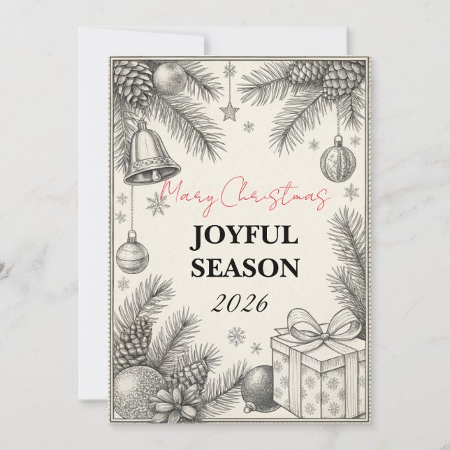Elegant New Year 2026 Greeting Card (Front)