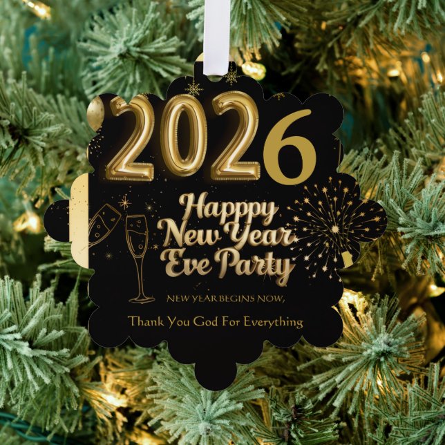 Elegant New Year Eve Paper Ornament (Insitu (Tree))