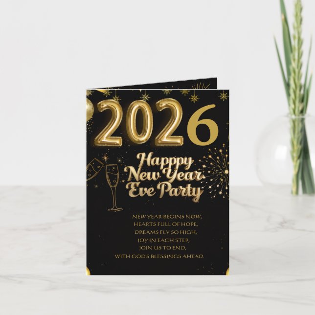 Elegant New Year Eve Party Invitation Card (Front)