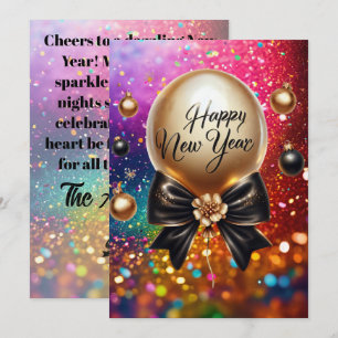 Elegant New Year Greeting Holiday Card