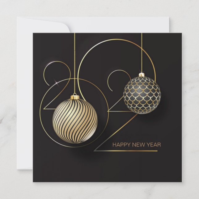 Elegant New Year Holiday Card (Front)