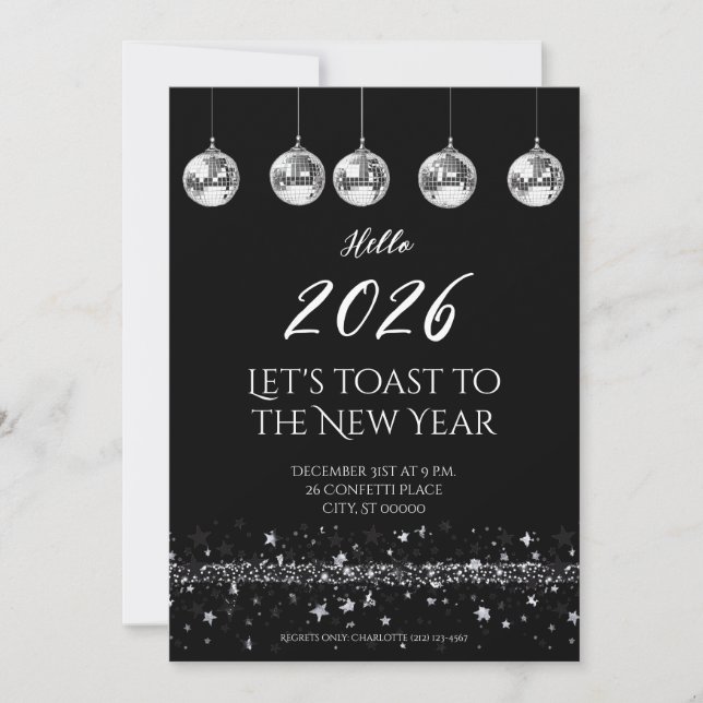 Elegant New Year’s Eve Party Invitation (Front)