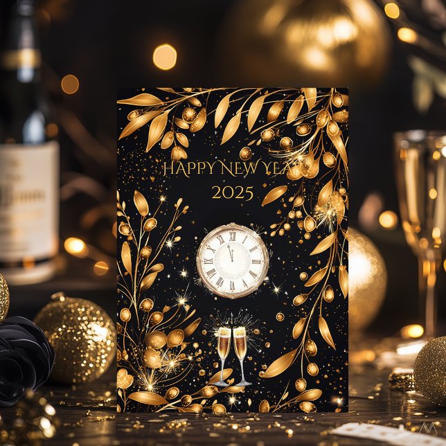 Elegant New Year’s Eve Party Invitation Gold Black (Creator Uploaded)