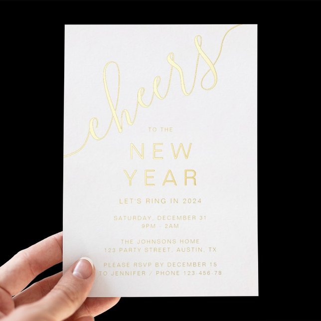 Elegant New Year's Eve Party Gold (Elegant New Year's Eve Party Gold Foil Invitation)