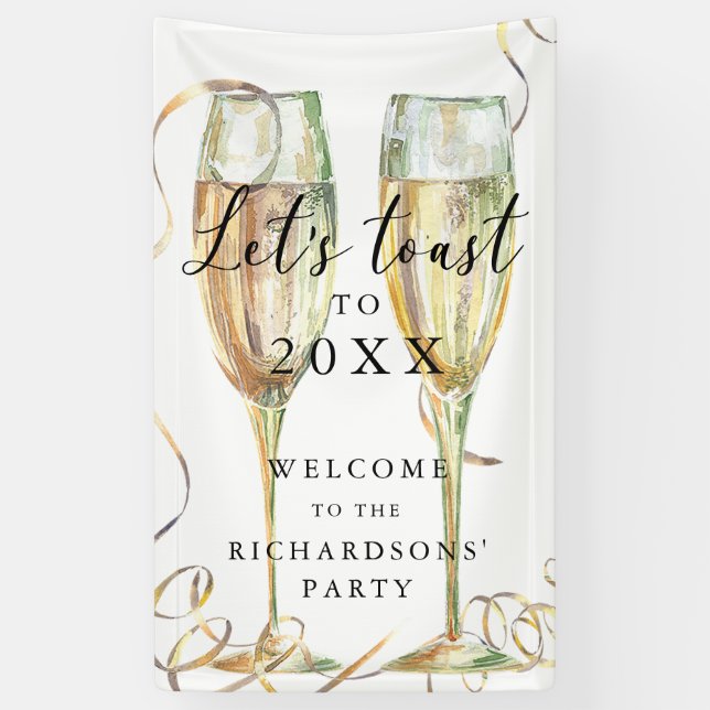 Elegant New Year's Eve Party Welcome Banner (Vertical)