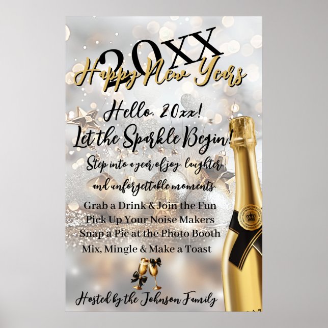 Elegant New Year's Eve Welcome Poster (Front)