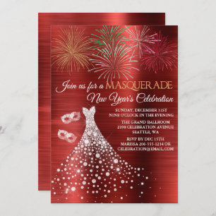 Elegant New Years Masquerade Invitation