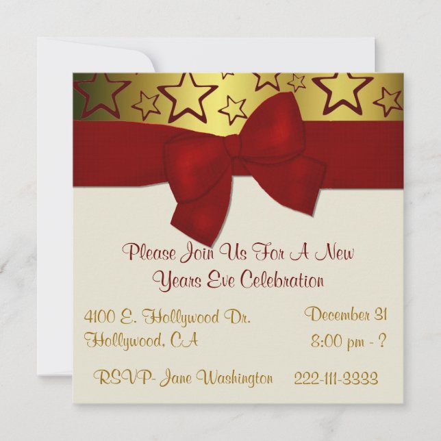 Elegant New Years Party Invitation (Front)