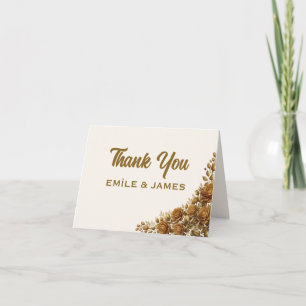 Elegant New York Rose Gold Wedding Thank You Card