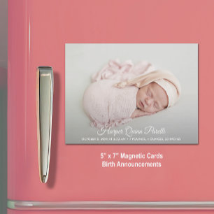 Elegant Newborn Photo Birth Announcement