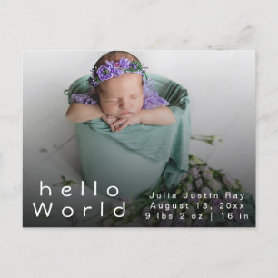 Elegant Newborn Photo Collage Birth Announcements Postcard