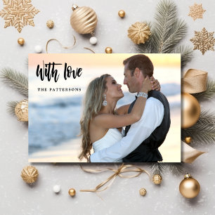 Elegant Newlywed First Christmas Photo Holiday Card