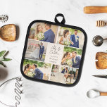 Elegant Newlywed Married Couple Photo Collage Pot Holder<br><div class="desc">This beautiful newlywed couple keepsake post holder gift features a classy layout of 6 wedding photos on a white background with the married couple's names,  location,  and date. A wonderful commemorative photo present for your wife or husband to treasure forever.</div>