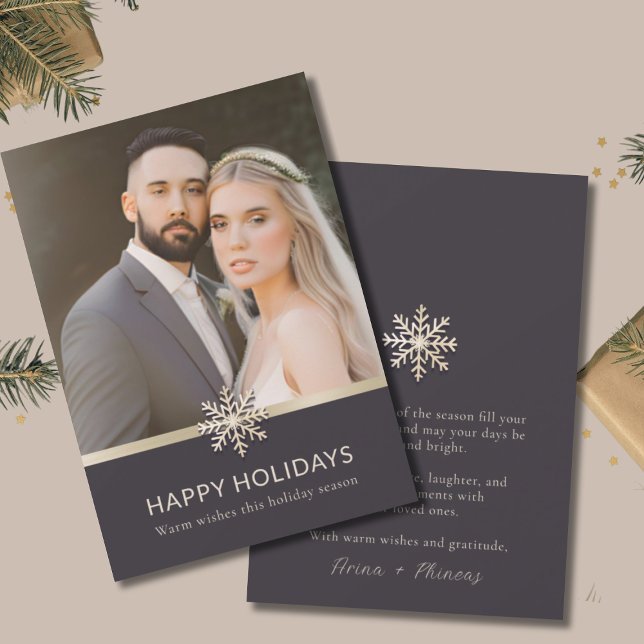 Elegant Newlyweds' First Holiday Card (Creator Uploaded)