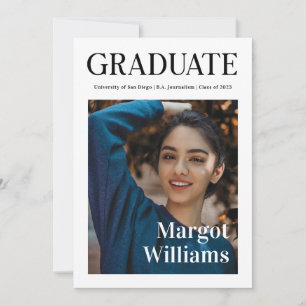 Elegant Newspaper Graduation Photo Announcement