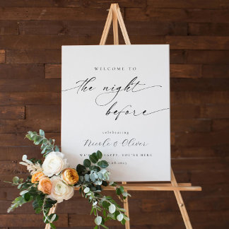 Elegant Night Before Rehearsal Dinner Welcome Sign