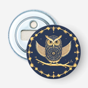 Elegant Night Owl Illustration Bottle Opener