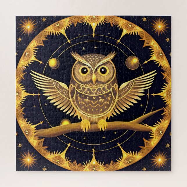 Elegant Night Owl Illustration Jigsaw Puzzle (Vertical)