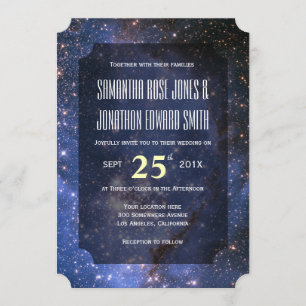 Elegant Night Sky / Space Theme Wedding Invitation