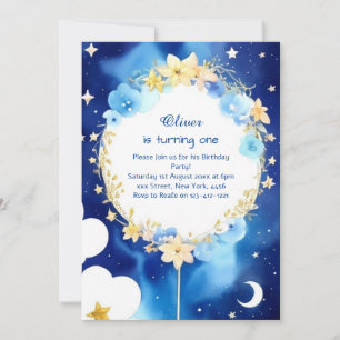 Elegant Nightsky Astro Adventure Birthday Invitation