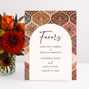 Elegant Nikkah Arabic Islamic Wedding Favours Sign