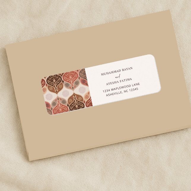 Elegant Nikkah Islamic Wedding Return Address (Elegant Nikkah Islamic Wedding Return Address Label)