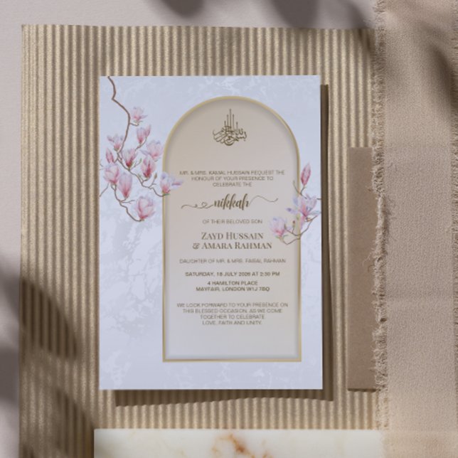 Elegant Nikkah Wedding Invitation | Magnolias (Creator Uploaded)