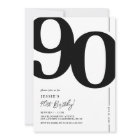 Elegant Ninety 90th Birthday Party Invitation
