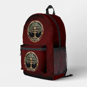Elegant noble tree of life with celtic knot. printed backpack