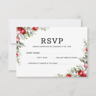 Elegant Noel Botanical Wedding Response Card