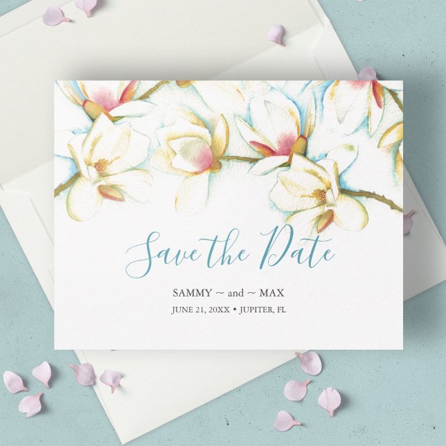 Elegant Non-Photo Watercolor Floral Save the Date (Creator Uploaded)