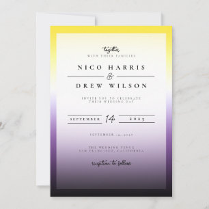 Elegant Nonbinary Pride Wedding Invitation