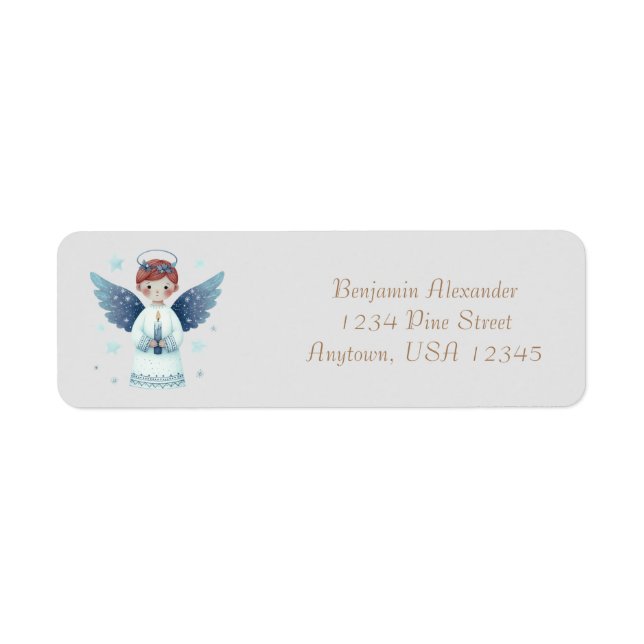 Elegant Nordic Christmas Angel holding a candle (Front)