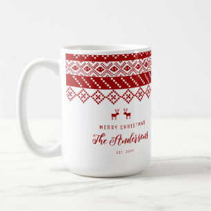 Elegant Nordic Scandinavian Decor Red Family Coffee Mug