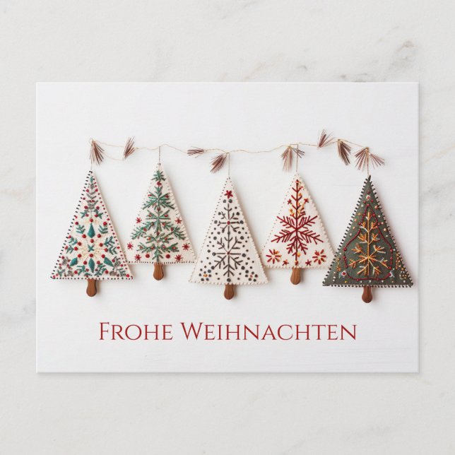 Elegant Nordic Style Christmas trees Postcard (Front)