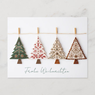 Elegant Nordic Style Christmas trees Postcard