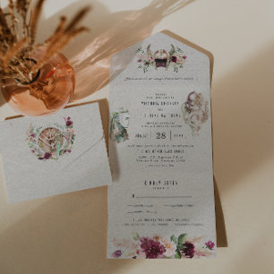 Elegant Norse Viking Scroll Wedding All In One Invitation