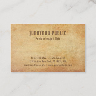 Elegant Nostalgic Old Paper Look Premium Thick Business Card