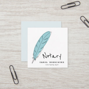 elegant notary loan signing agent square business card