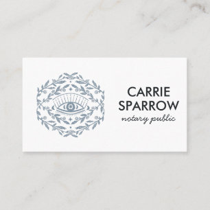 Elegant Notary Public Mystical Eye Rose Vines Chic Business Card