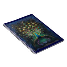 Elegant notebook with a graceful peacock motif