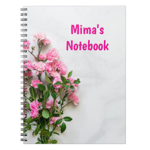 Elegant notebook with pink personalised first name