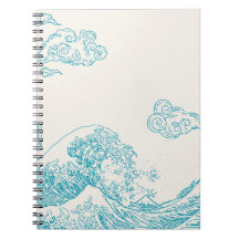 Elegant notebook with sleek marine aesthetic