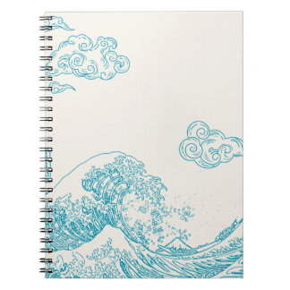 Elegant notebook with sleek marine aesthetic