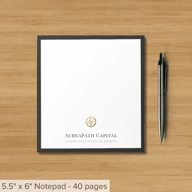 Elegant Notepad with Gold Compass Logo (Creator Uploaded)