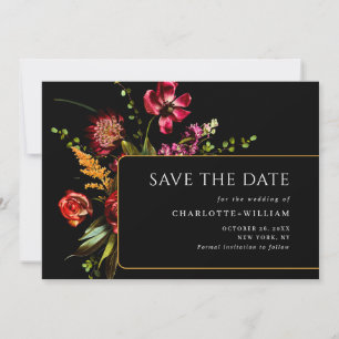 Elegant Nouveau Garden Flowers Wedding Save The Date