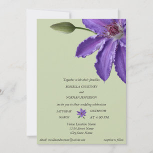 Elegant nuances of purple on green background in invitation