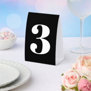 Elegant number paper table tent sign for wedding
